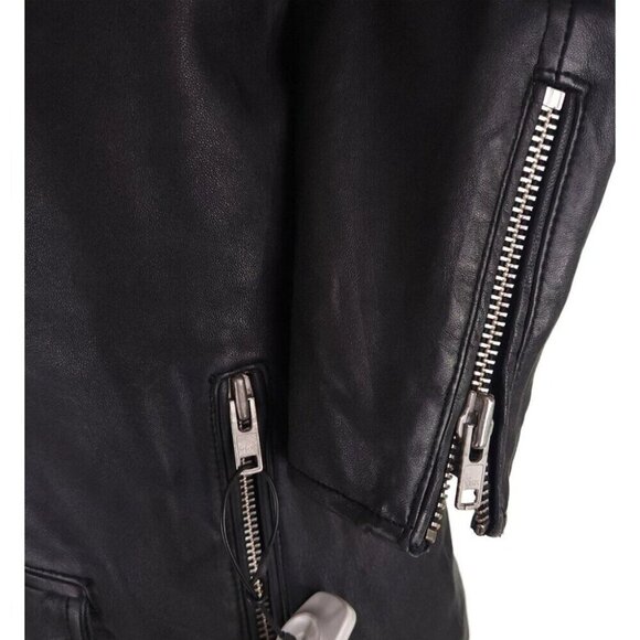 Muubaa Voisin Leather Studded Biker Jacket Size US 4 S Womens Black $700 - Picture 9 of 16